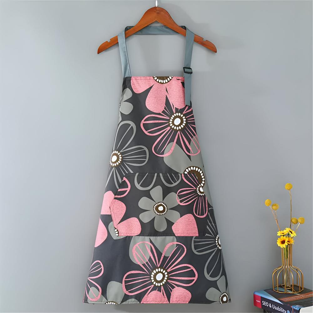 Virelle Maison - Tablier de cuisine en coton enduit à imprimé floral vintage | Virelle Maison
