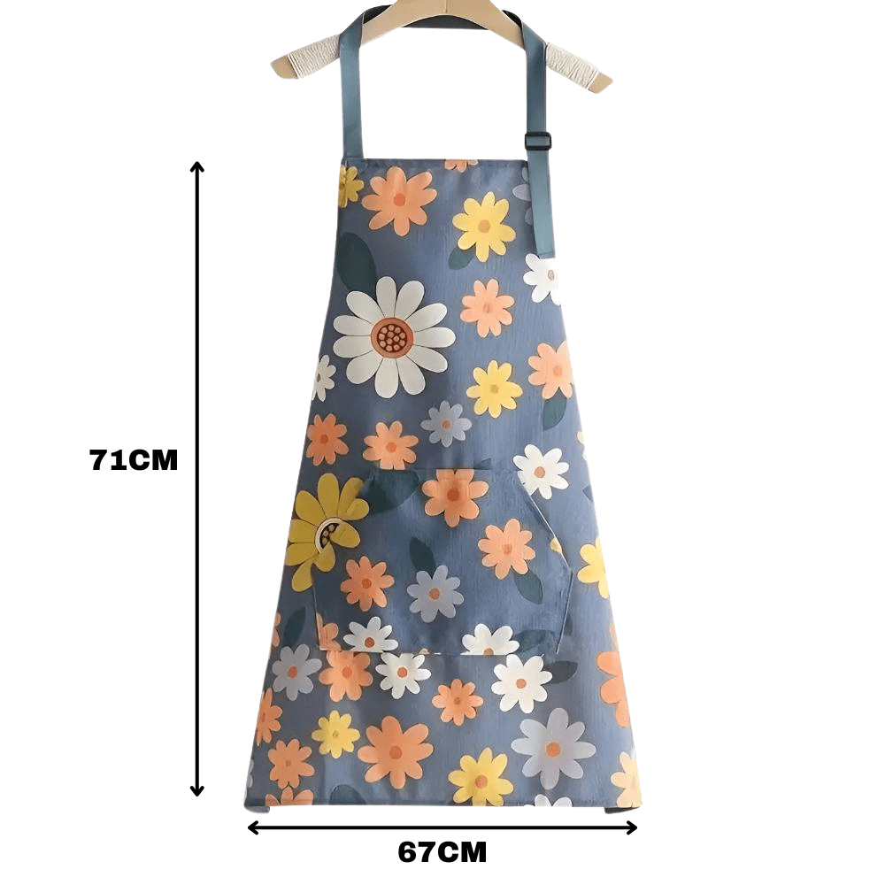 Virelle Maison - Tablier de cuisine en coton enduit à imprimé floral vintage | Virelle Maison