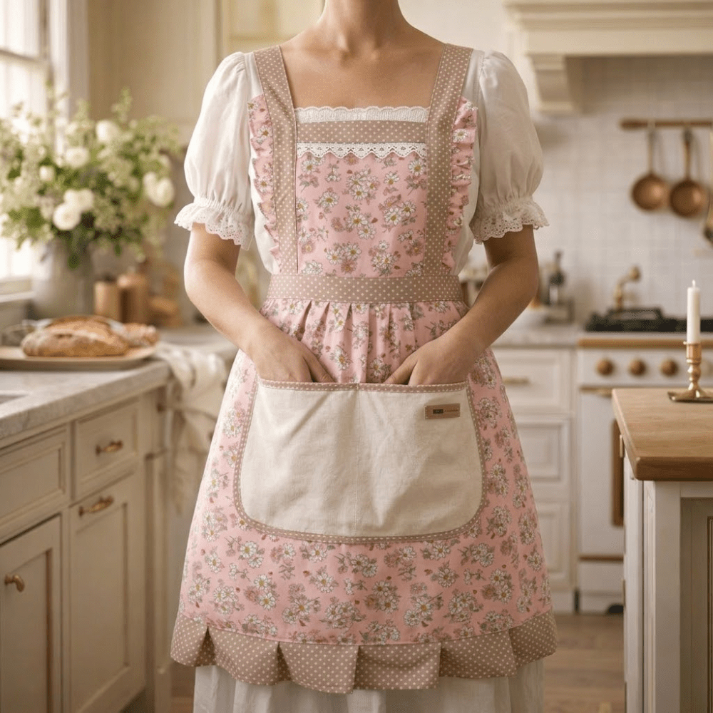 Virelle Maison - Tablier de cuisine en coton fleuri, imperméable | Virelle Maison