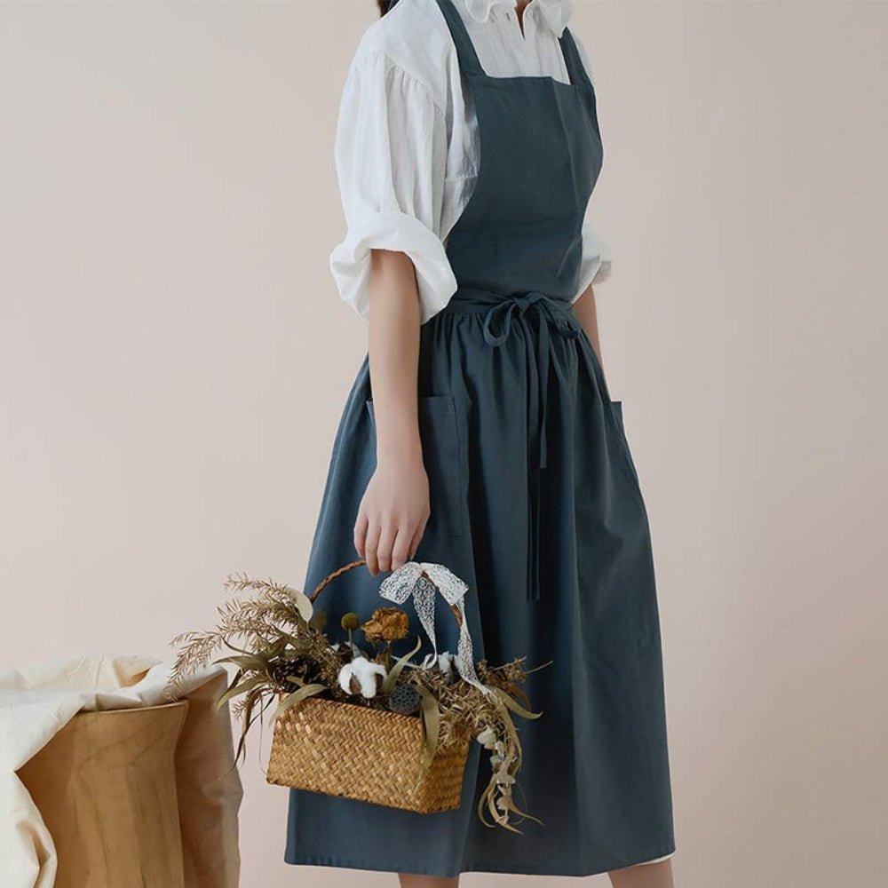 Virelle Maison - Tablier en coton croisé avec poches pratiques | Virelle Maison
