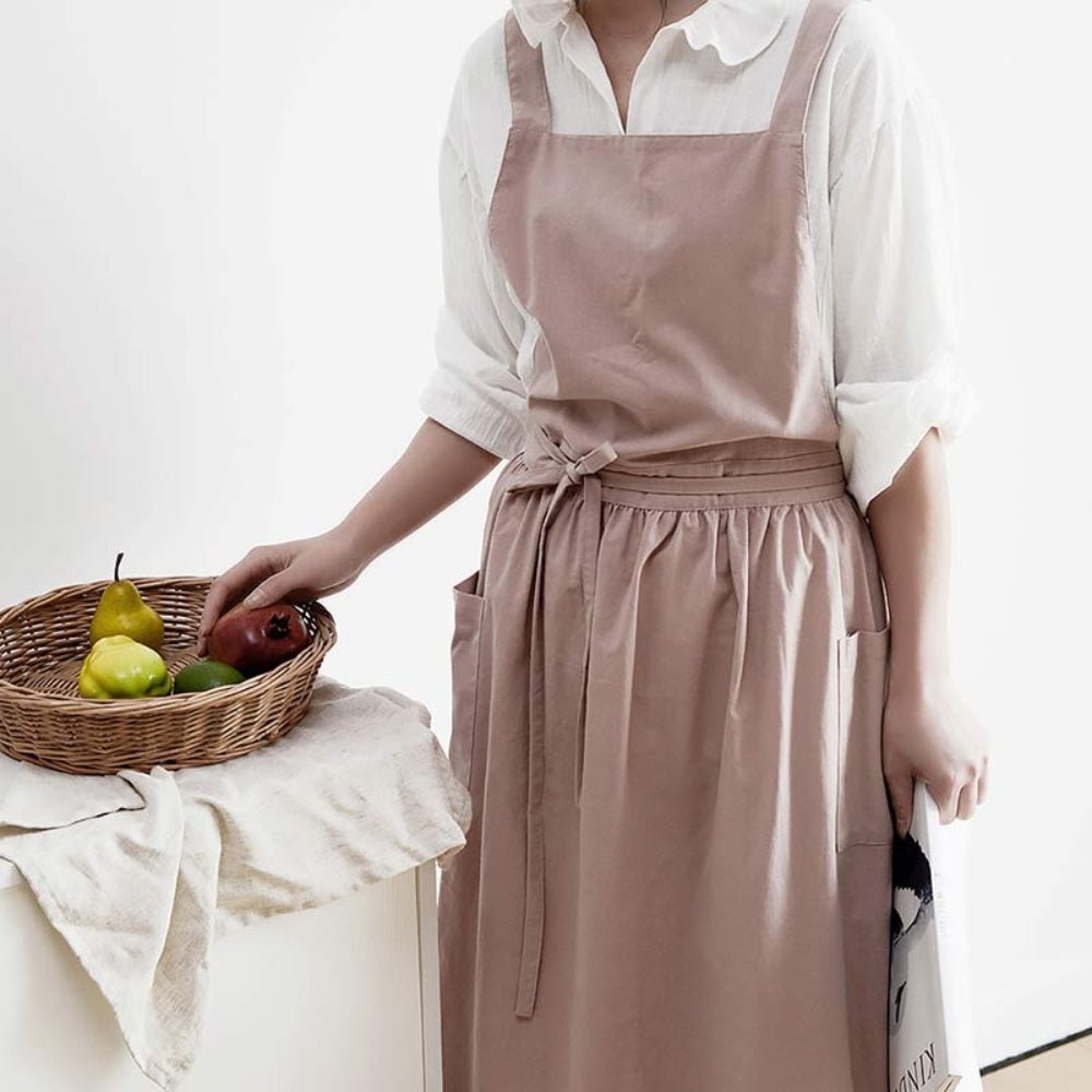 Virelle Maison - Tablier en coton croisé avec poches pratiques | Virelle Maison