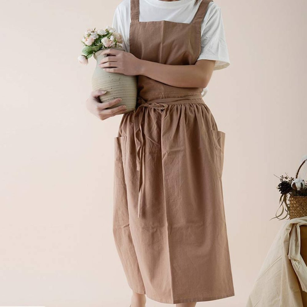 Virelle Maison - Tablier en coton croisé avec poches pratiques | Virelle Maison