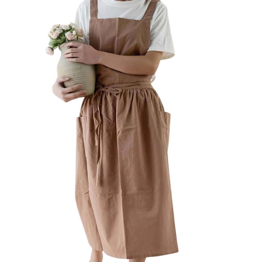 Virelle Maison - Tablier en coton croisé avec poches pratiques | Virelle Maison