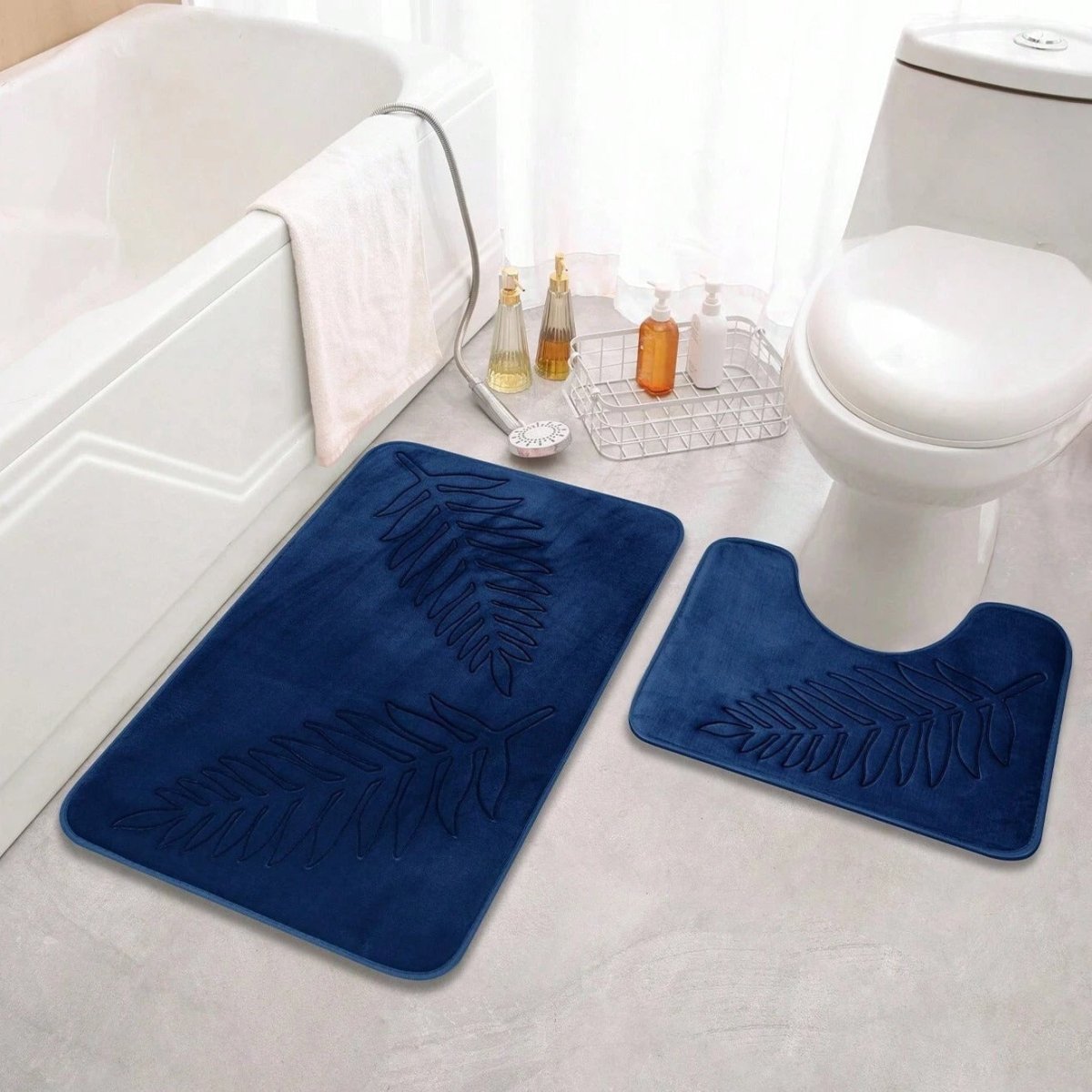 Virelle Maison - Tapis de bain en mousse à mémoire de forme – Surface veloutée absorbante | Virelle Maison
