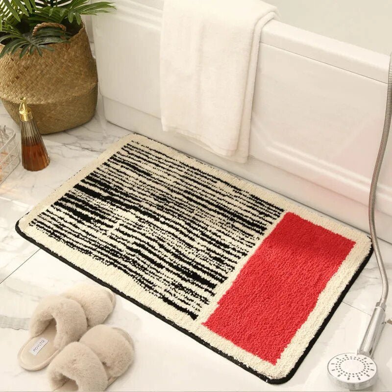 Virelle Maison - Tapis de bain en polyester à motif abstrait antidérapant | Virelle Maison