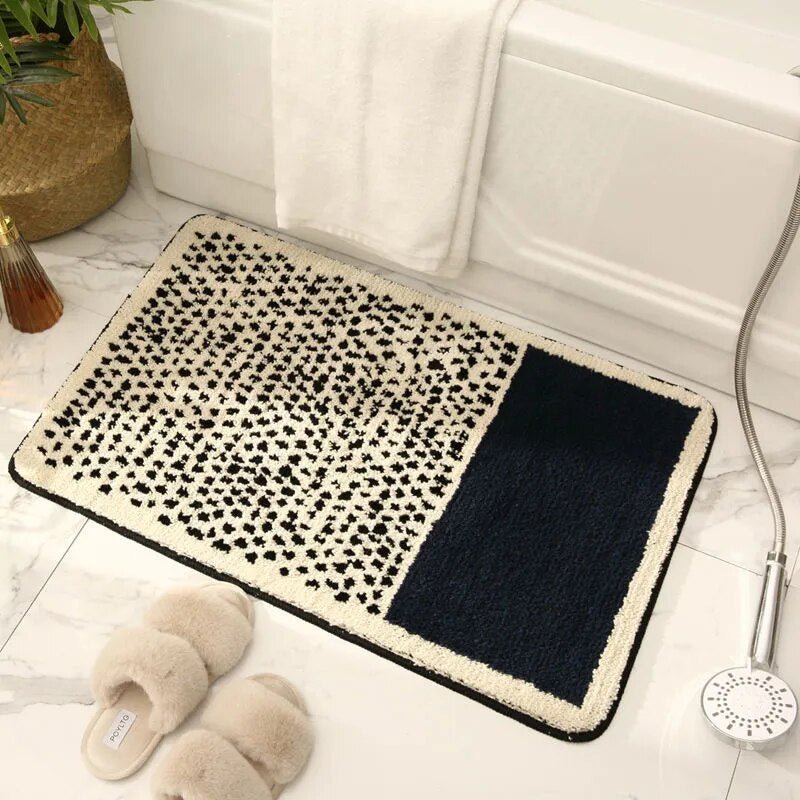Virelle Maison - Tapis de bain en polyester à motif abstrait antidérapant | Virelle Maison