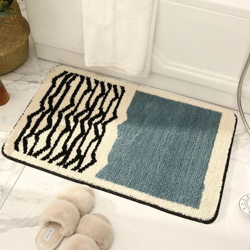 Virelle Maison - Tapis de bain en polyester à motif abstrait antidérapant | Virelle Maison