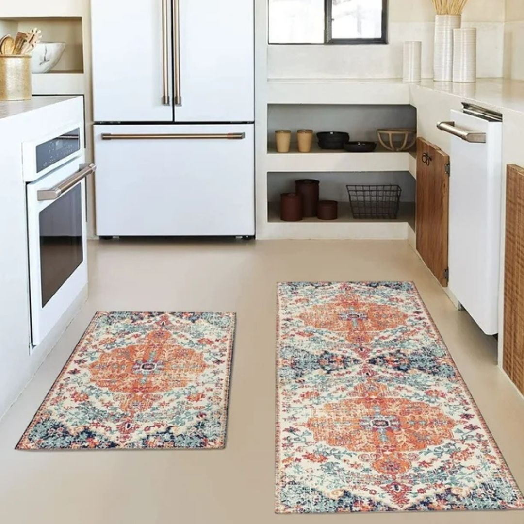 Virelle Maison - Tapis de cuisine anti - fatigue en microfibre douce, imprimé floral | Virelle Maison