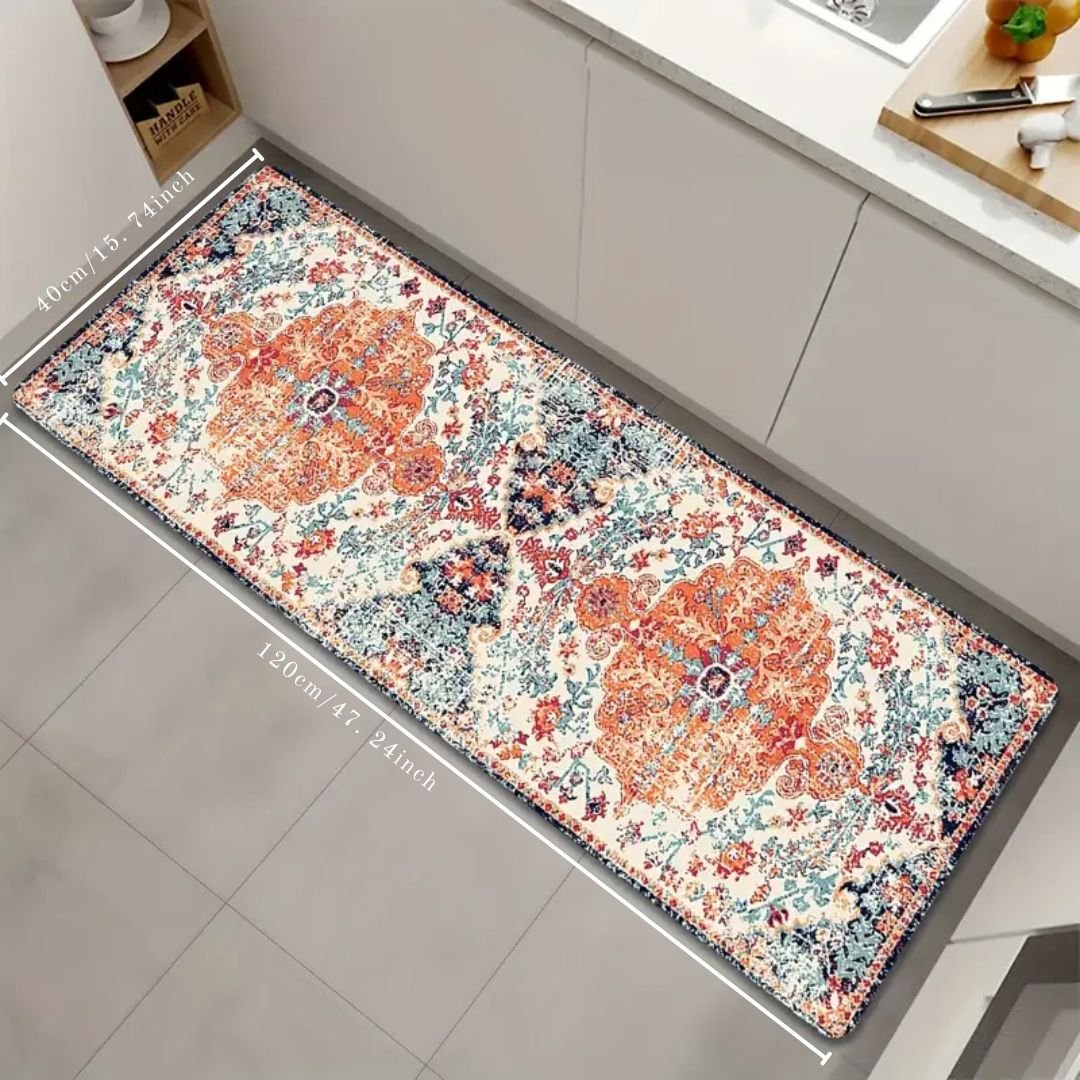 Virelle Maison - Tapis de cuisine anti - fatigue en microfibre douce, imprimé floral | Virelle Maison