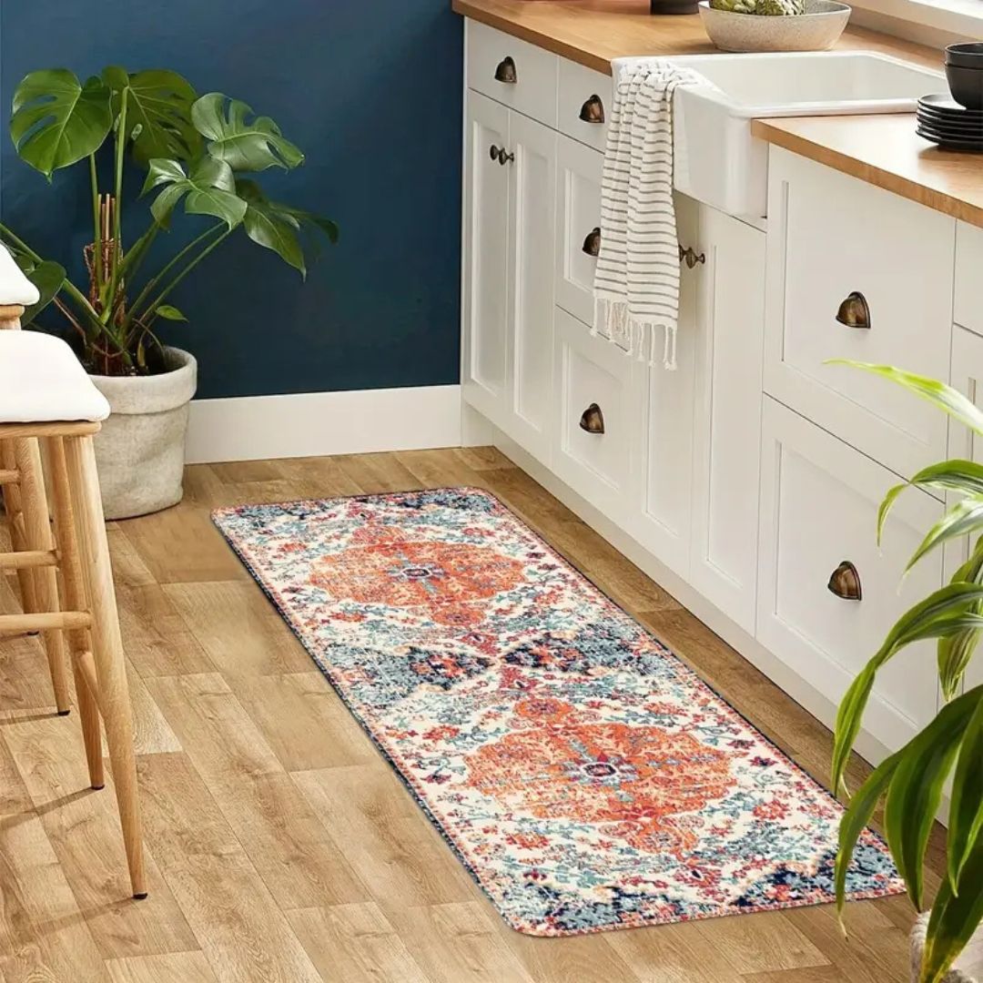 Virelle Maison - Tapis de cuisine anti - fatigue en microfibre douce, imprimé floral | Virelle Maison
