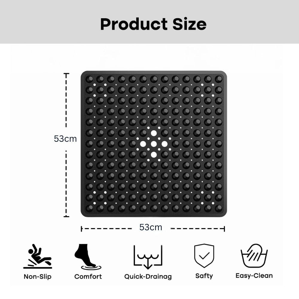 Virelle Maison - Tapis de douche carré antidérapant en PVC texturé | Virelle Maison