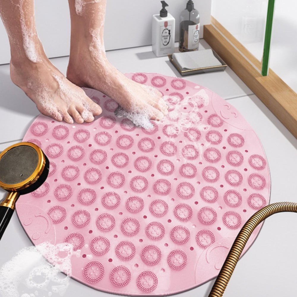 Virelle Maison - Tapis de douche rond antidérapant à reliefs massants