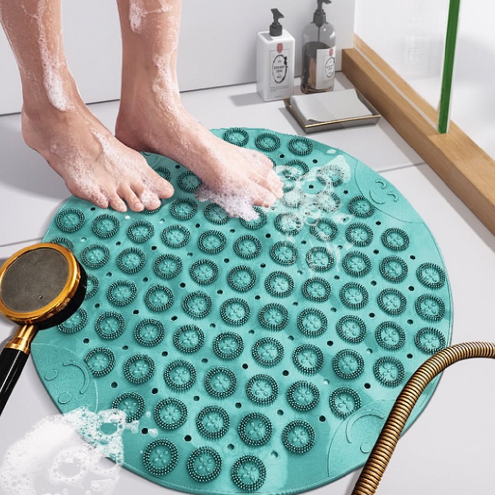 Virelle Maison - Tapis de douche rond antidérapant à reliefs massants