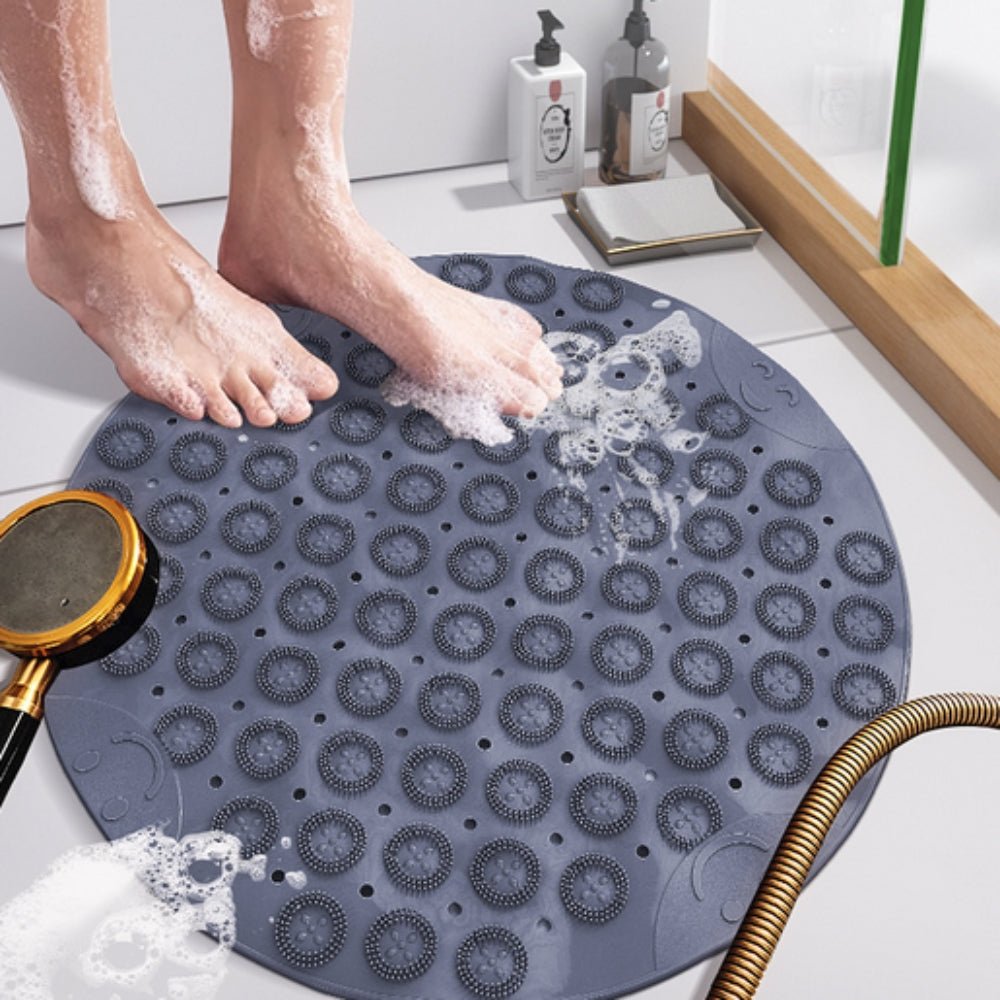 Virelle Maison - Tapis de douche rond antidérapant à reliefs massants