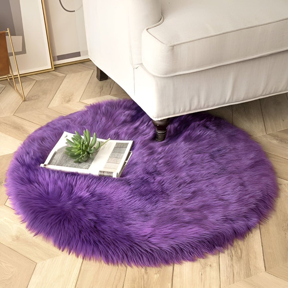 Virelle Maison - Tapis rond moelleux en velours avec dos antidérapant | Virelle Maison