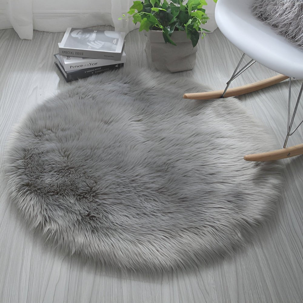 Virelle Maison - Tapis rond moelleux en velours avec dos antidérapant | Virelle Maison