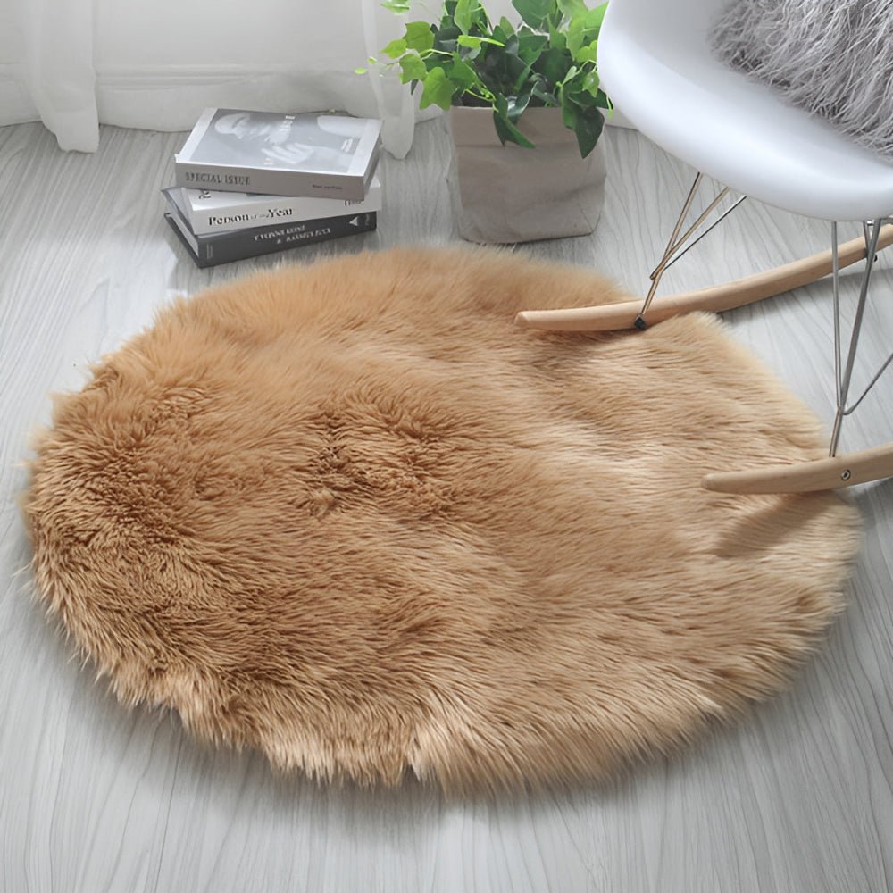Virelle Maison - Tapis rond moelleux en velours avec dos antidérapant | Virelle Maison