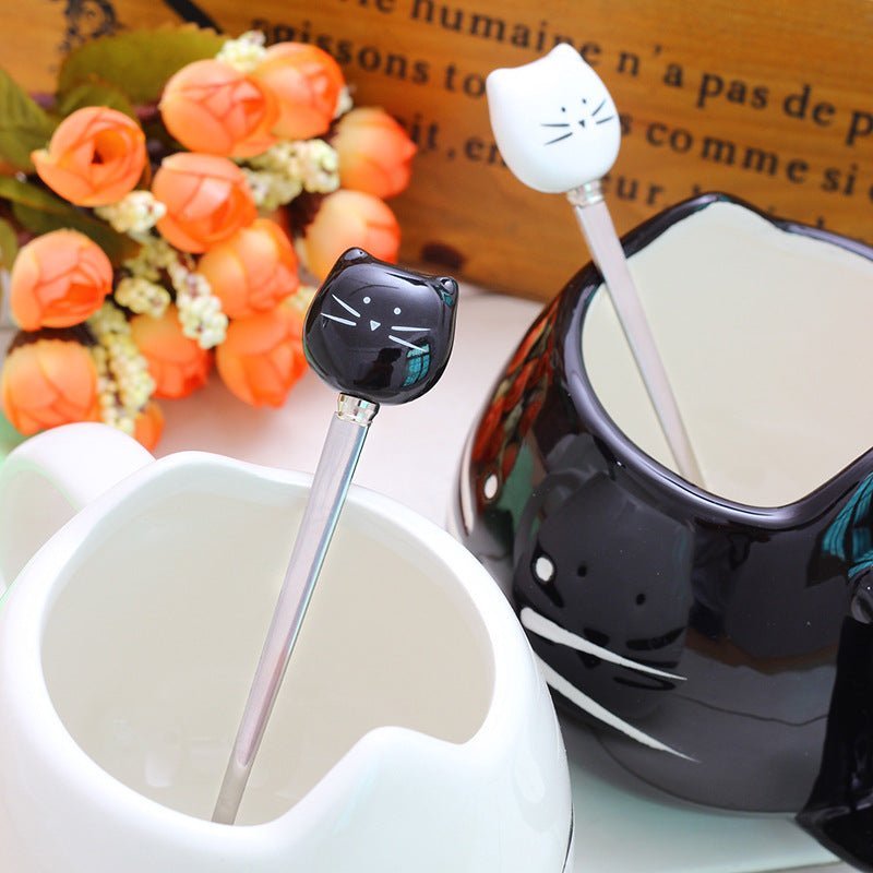 Virelle Maison - Tasse en céramique motif chat avec anse arrondie | Virelle Maison