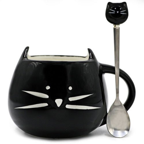 Virelle Maison - Tasse en céramique motif chat avec anse arrondie | Virelle Maison