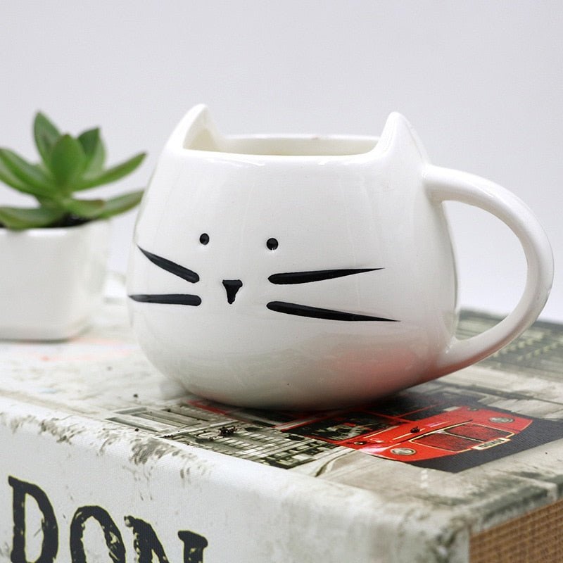 Virelle Maison - Tasse en céramique motif chat avec anse arrondie | Virelle Maison