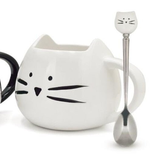 Virelle Maison - Tasse en céramique motif chat avec anse arrondie | Virelle Maison
