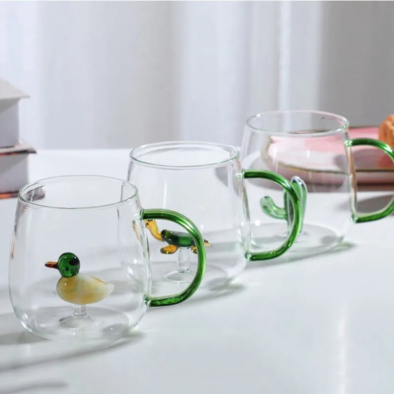 Virelle Maison - Tasse en verre borosilicate avec motif animal 3D | Virelle Maison