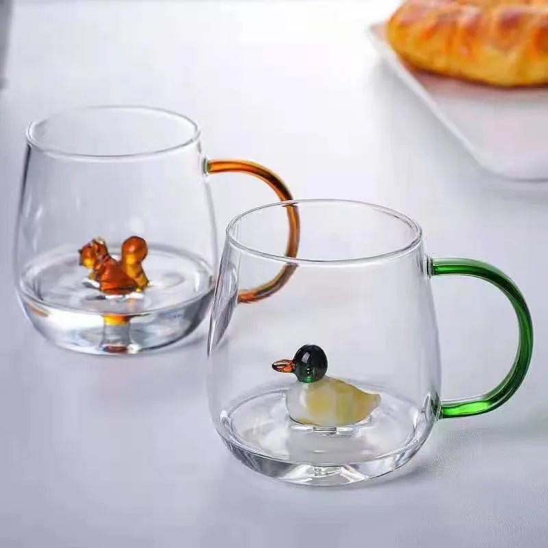 Virelle Maison - Tasse en verre borosilicate avec motif animal 3D | Virelle Maison