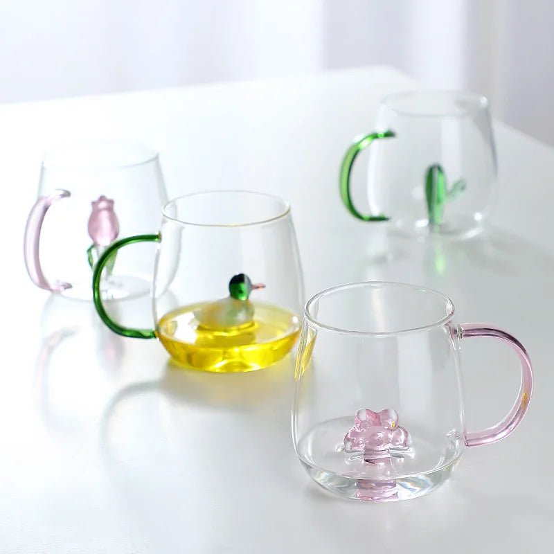 Virelle Maison - Tasse en verre borosilicate avec motif animal 3D | Virelle Maison