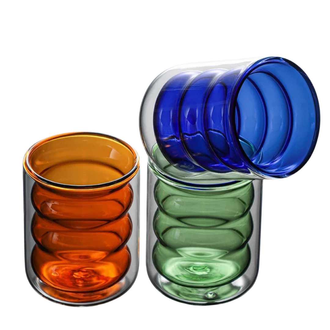 Virelle Maison - Tasse en verre ondulé à double paroi | Virelle Maison