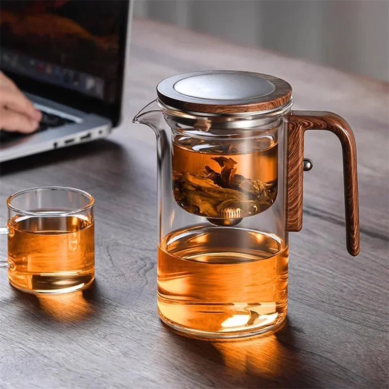 Virelle Maison - Théière en verre borosilicaté – Infuseur acier et poignée bois | Virelle Maison