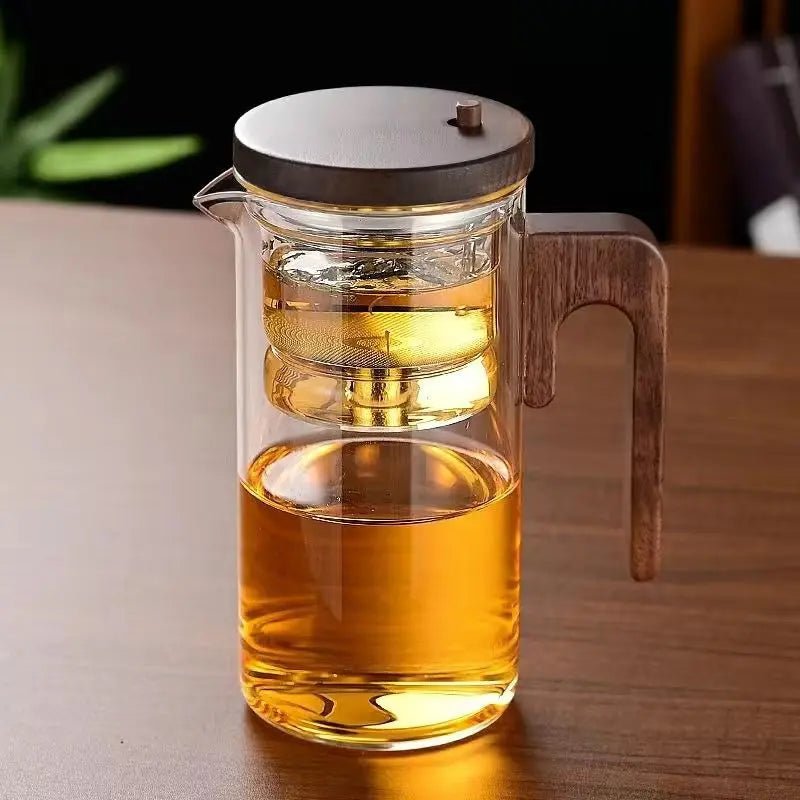 Virelle Maison - Théière en verre borosilicaté – Infuseur acier et poignée bois | Virelle Maison