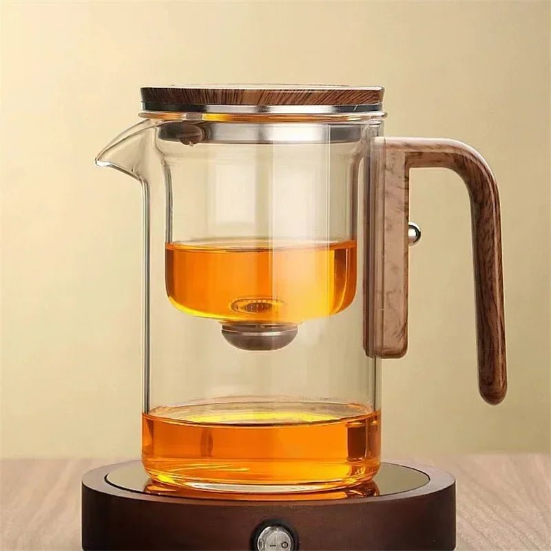 Virelle Maison - Théière en verre borosilicaté – Infuseur acier et poignée bois | Virelle Maison