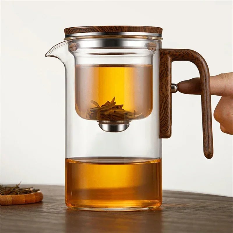 Virelle Maison - Théière en verre borosilicaté – Infuseur acier et poignée bois | Virelle Maison